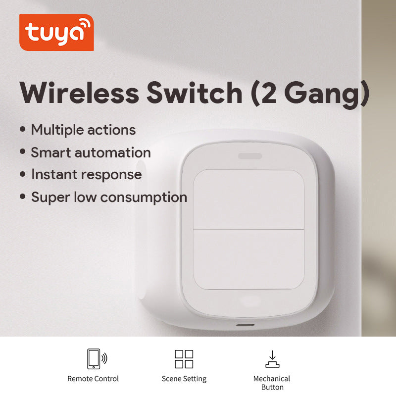 Tuya Smart WiFi/Zigbee 2-Button Wireless Scene Switch